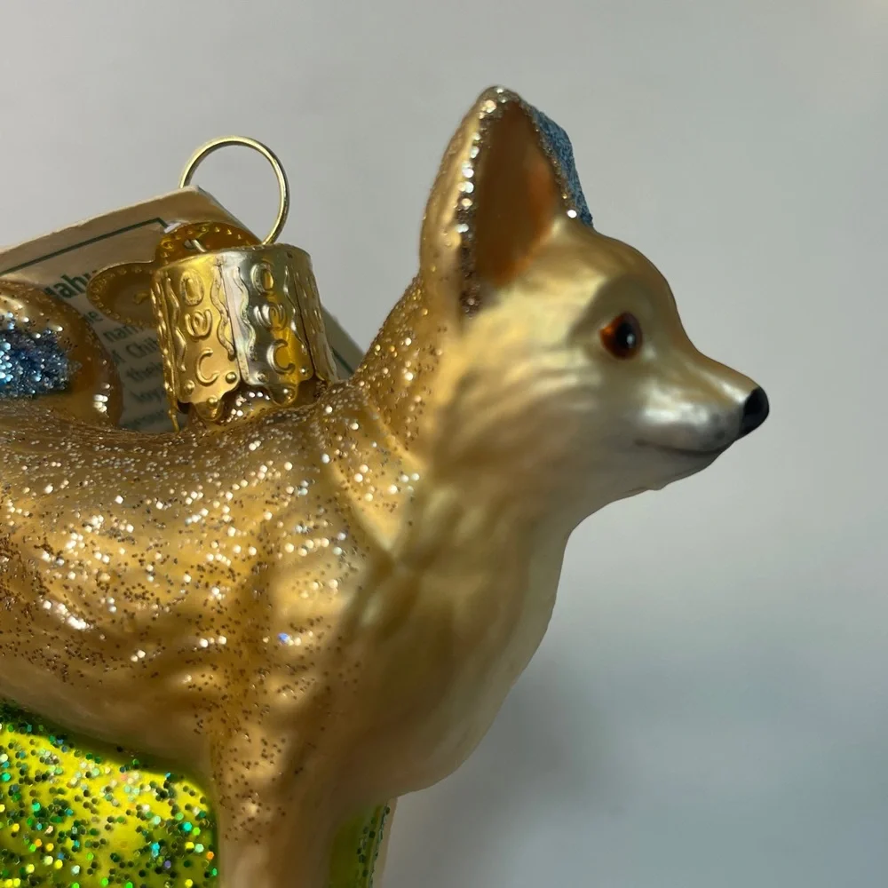 Old World Christmas ‘Chihuahua’ Glass Ornament New With Tags Never Displayed